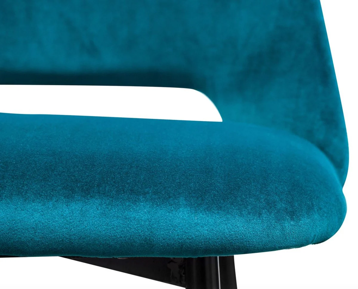 Luxury bar chair turquoise / black 55 x 58 x H. 97 cm - luxury bar furniture