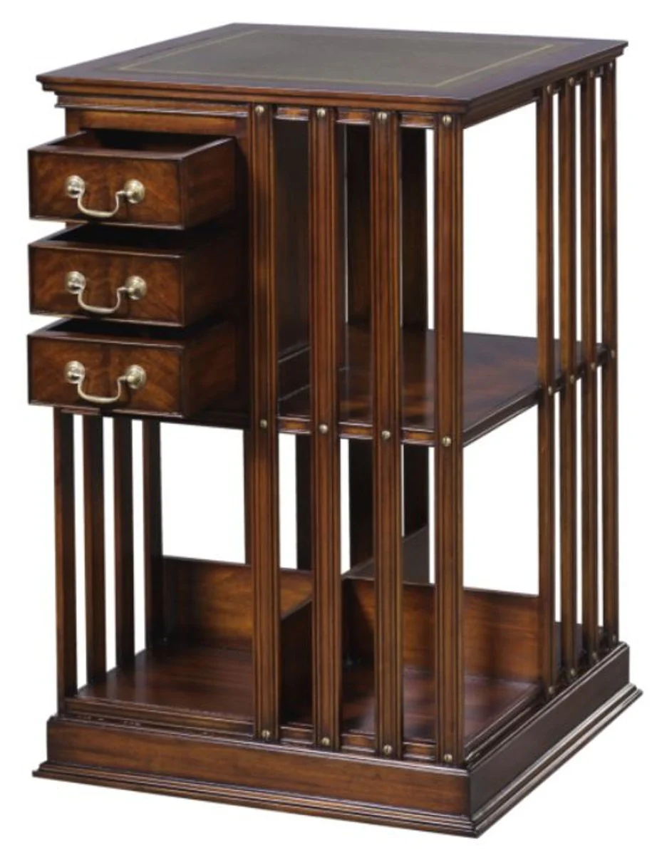 Luxury mahogany bookcase brown / green 49 x 49 x H. 80 cm - Luxury Collection