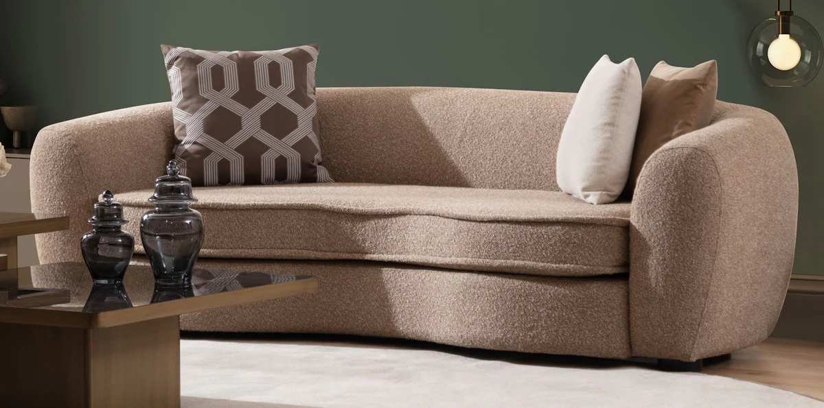 Luxury sofa brown / black 250 x 106 x H. 72 cm - living room sofa - hotel sofa - living room furniture - living room furniture - hotel furniture - luxury furniture - luxury furniture