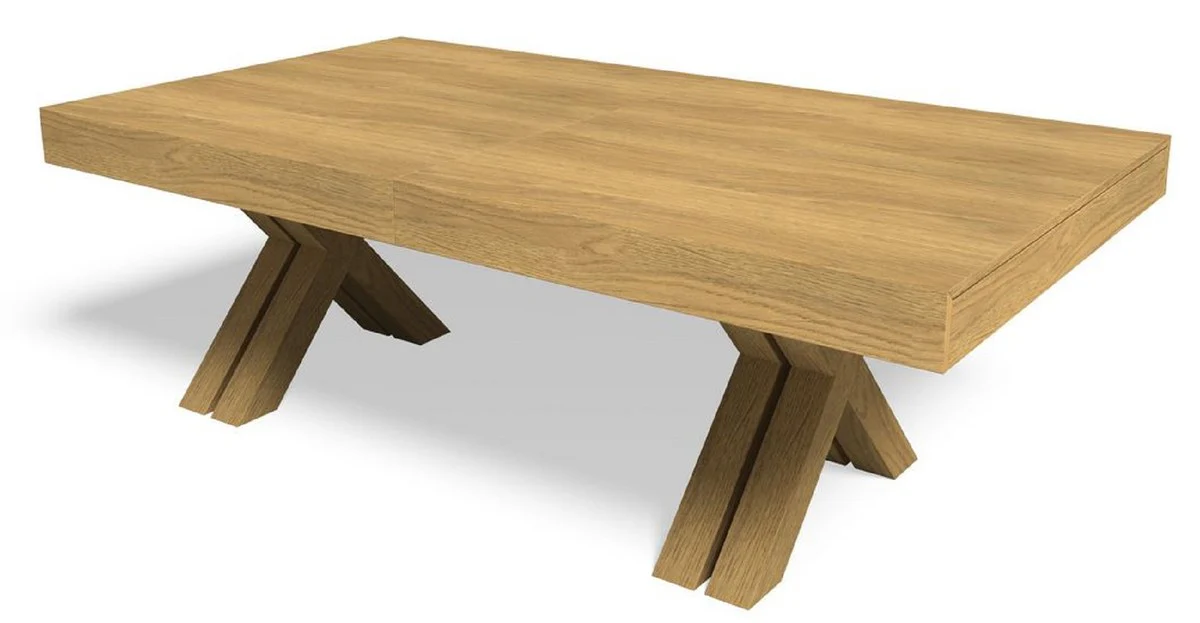 Luxury dining table natural colors 200-604 x 110 x H. 77 cm - Extendable solid wood conference table - Dining room furniture - Office furniture - Solid wood furniture - Luxury furniture