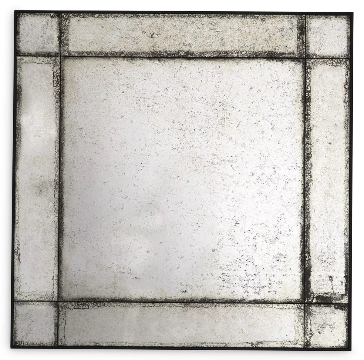 Luxury wall mirror 100 x 3 x H. 100 cm - Square mirror with mahogany frame and antique mirror glass - Living room mirror - Bedroom mirror - Cloakroom mirror