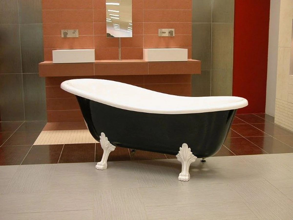 Freestanding luxury bathtub Art Nouveau Roma black/white/white 1470mm - Baroque antique bathroom