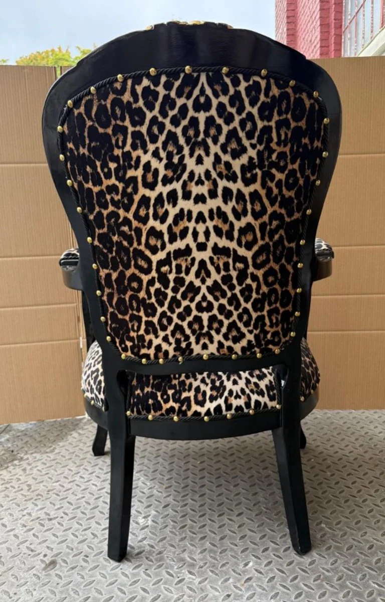 Pompöös by Luxury Baroque Salon Chair Leopard / Black - designed by Harald Glööckler