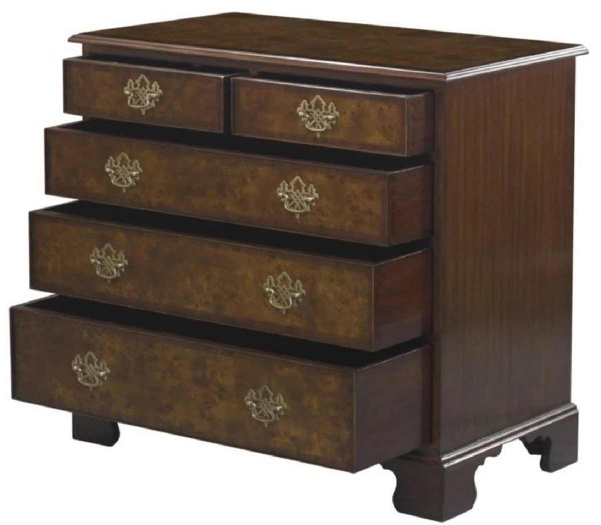 Luxury Art Nouveau chest of drawers with 5 drawers brown / dark brown 92 x 52 x H. 86 cm - luxury quality