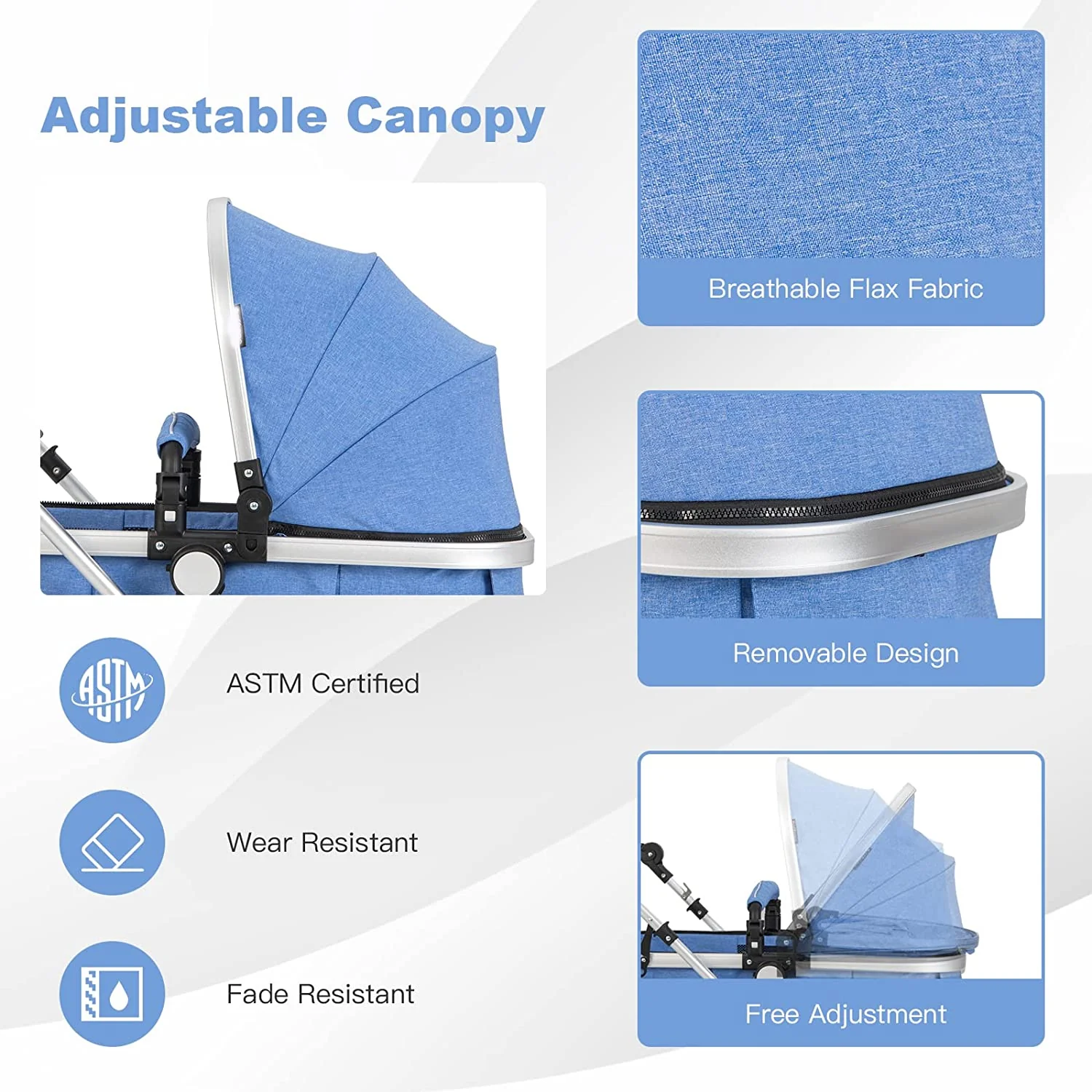 Kinderwagen, 2-in-1 umwandelbarer Liegewagen mit Stubenwagen, faltbarer Kinderwagenwagen mit 5-Punkt-Gurt, inklusive Getränkehalter, Fußabdeckung, Wickeltasche, Aluminiumstruktur, Khaki