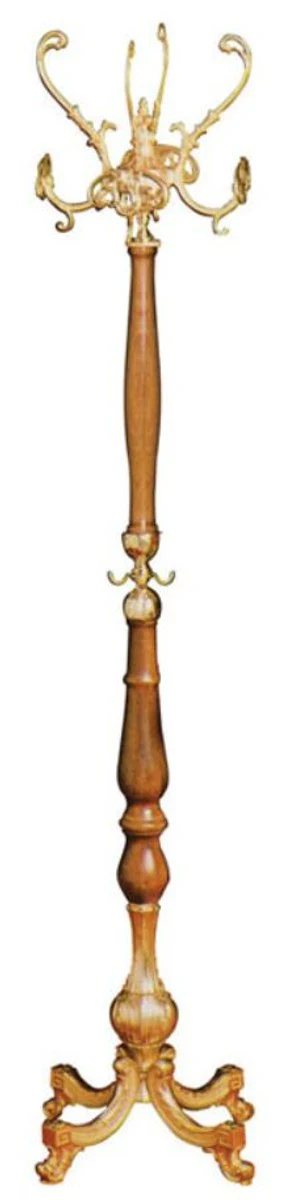 Luxury Baroque coat rack gold / brown 45 x 45 x H. 175 cm - Elegant brass clothes rack - Baroque hotel cloakroom furniture
