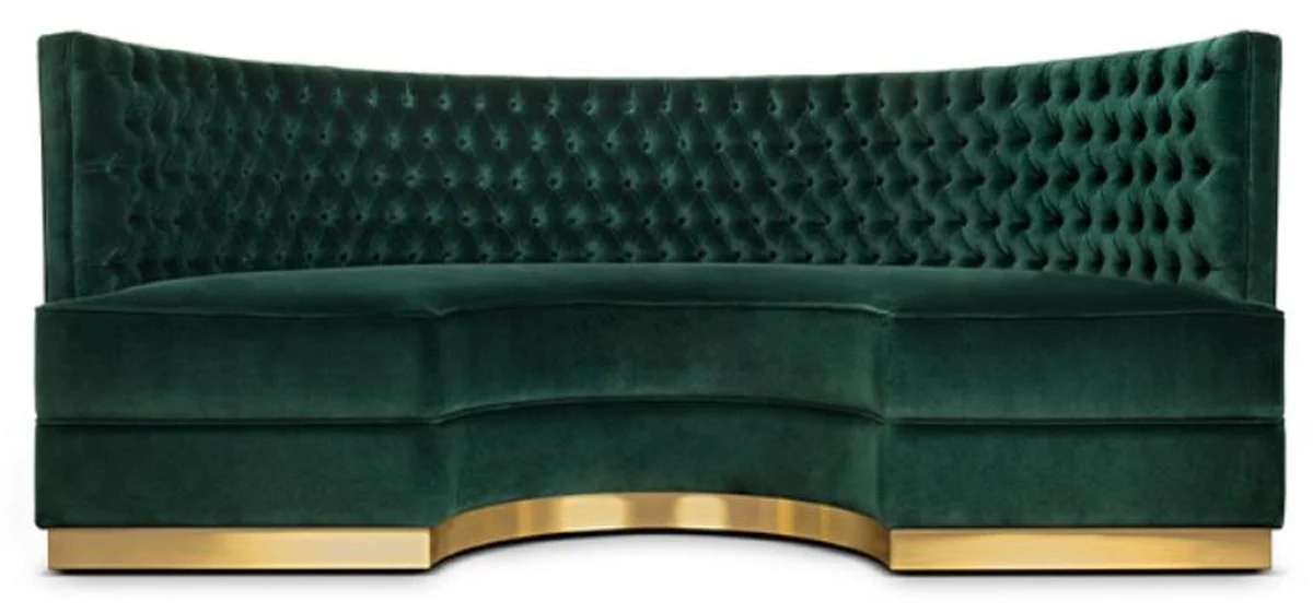 Luxury Chesterfield Velvet Sofa Green / Antique Brass 205 cm - Made in Italy