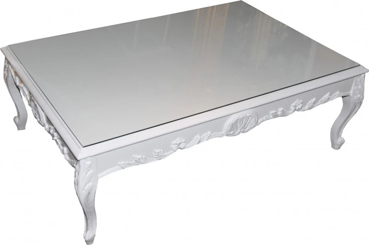 Baroque coffee table white 120 x 85 cm - coffee table - living room table - Limited Edition