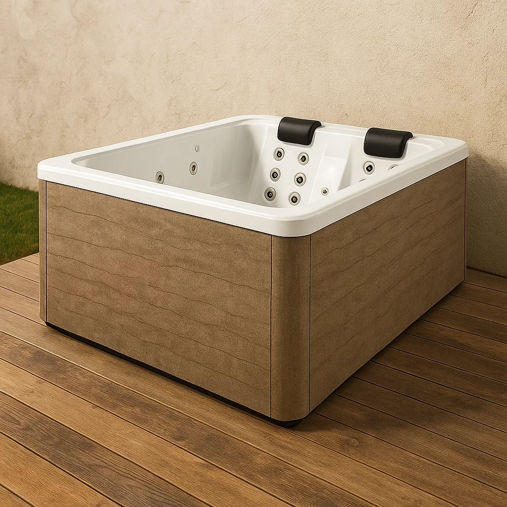 Feste Whirlpools 185x145x85 cm 2-Sitzer rechteckig beige/weiß jlnwLYn433vR
