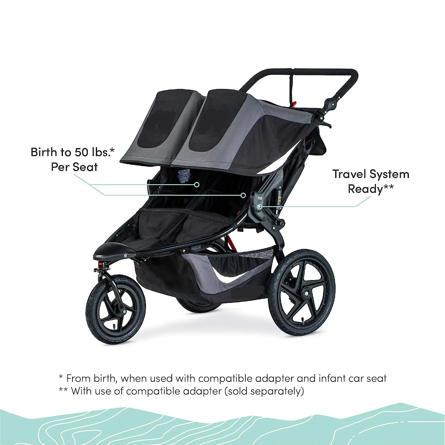 Gear Revolution Flex 3.0 Jogging-Kinderwagen, Lunar – Ultrareflektierende Akzente