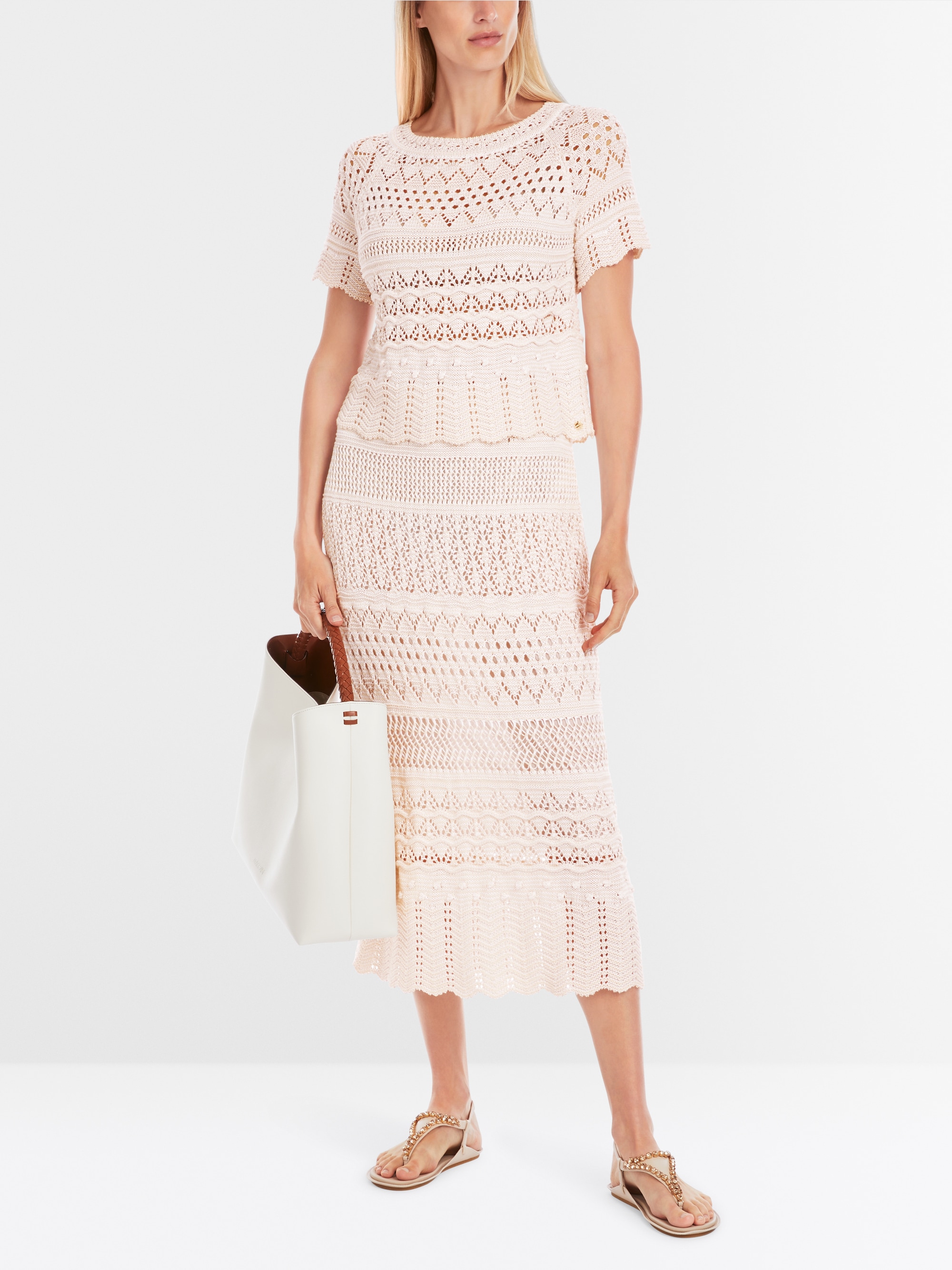 In Deutschland gestrickter Ajour-Pullover von Marc-Cain