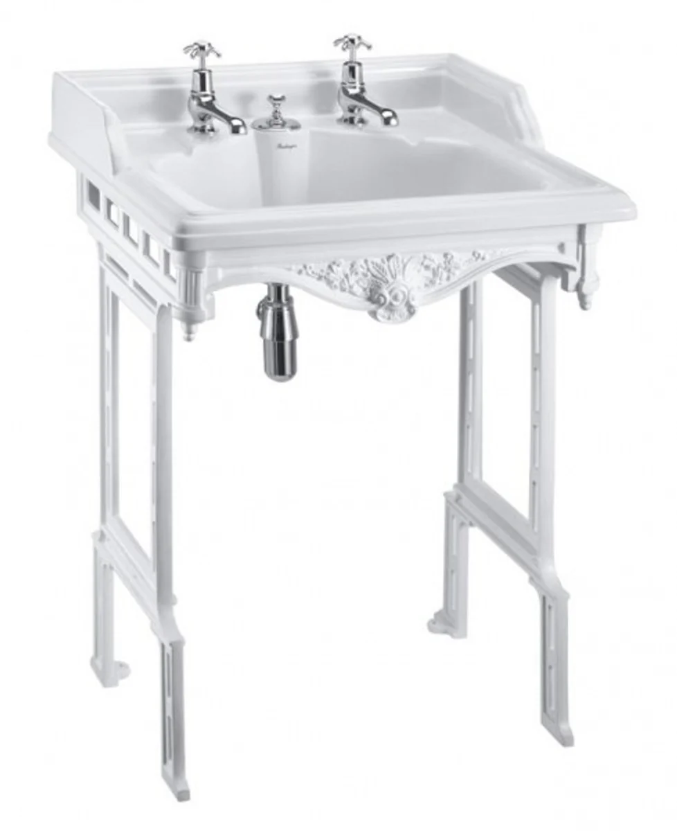 Art Nouveau standing washbasin white / white with 2 tap holes - baroque washbasin baroque style antique style