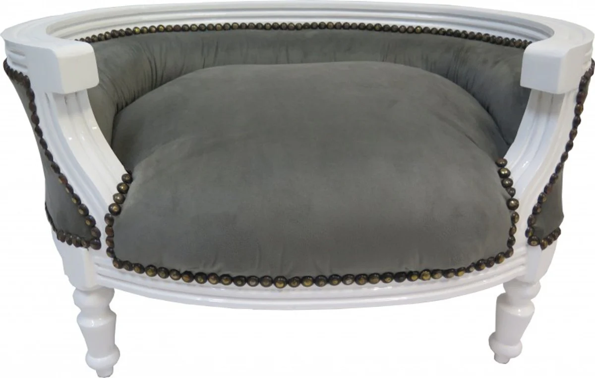 Baroque Dog & Cat Sofa Grey/White Dog Bed & Cat Bed