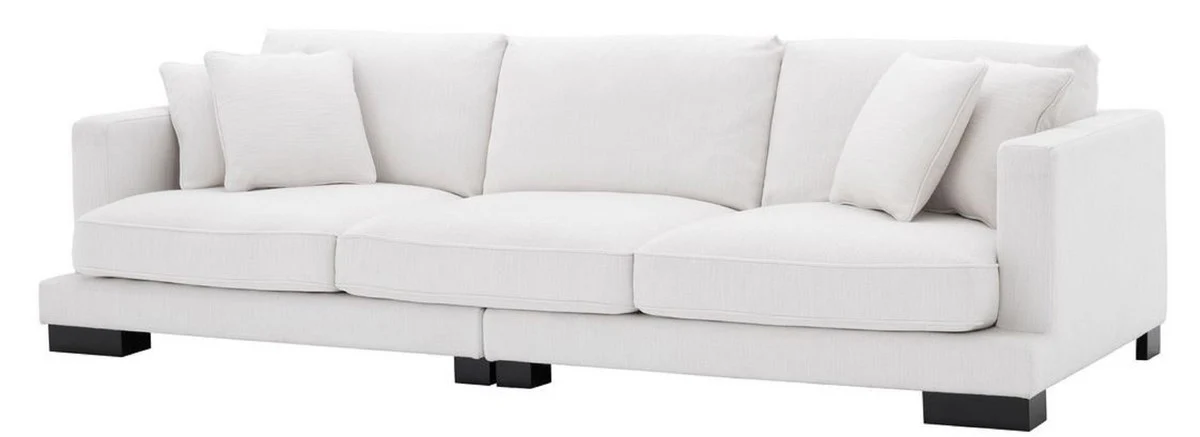 Luxury living room sofa with cushions white / black 284 x 110 x H. 85 cm - Living room furniture - Luxury collection