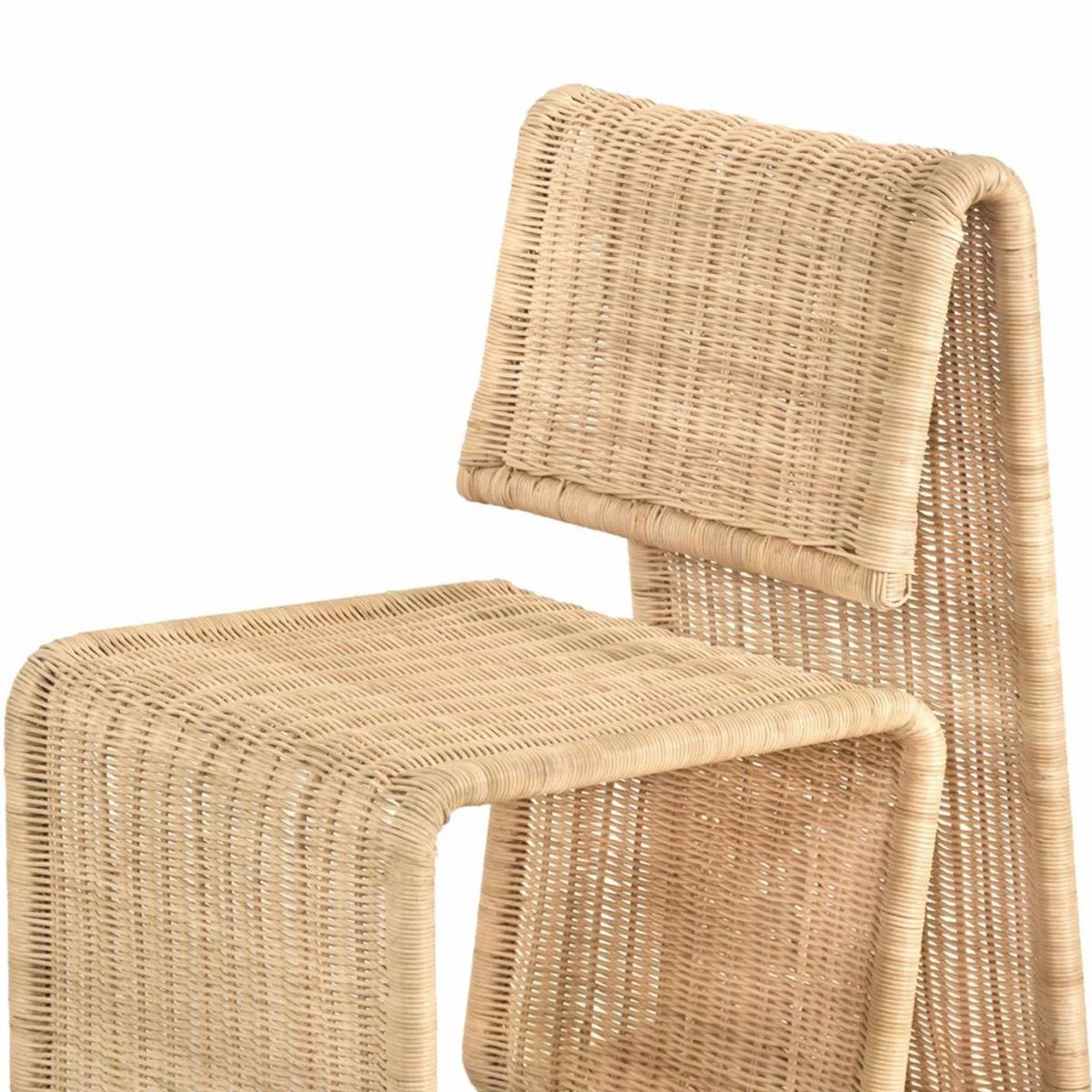 Luxury rattan dining room chair natural color H. 82 cm - luxury furniture