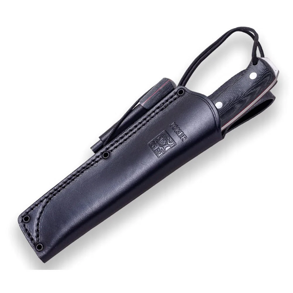 Joker Nomad Micarta Canvas Negra con ferrocerio - Cuchillo de supervivencia y buschcraft