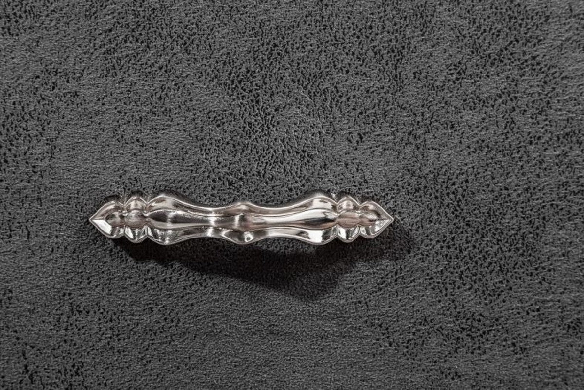 Art Deco bedside table with drawer and glass top antique gray / silver 47 x 41 x H. 45 cm - bedroom furniture