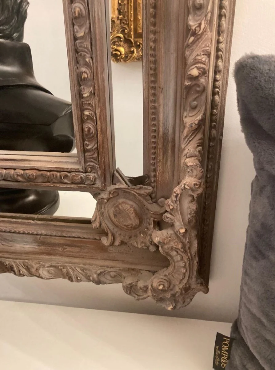 Baroque mirror antique style brown - magnificent wall mirror with elegant decorations - baroque wardrobe mirror - baroque style wall mirror - baroque furniture - noble & magnificent