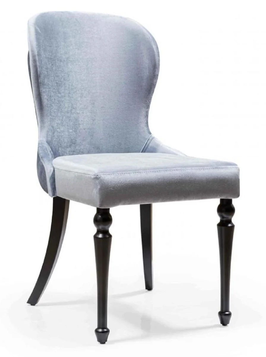 Art Deco dining room chair set silver / black 49 x 50 x H. 89 cm - Kitchen chairs set of 6 - Art Deco dining room furniture