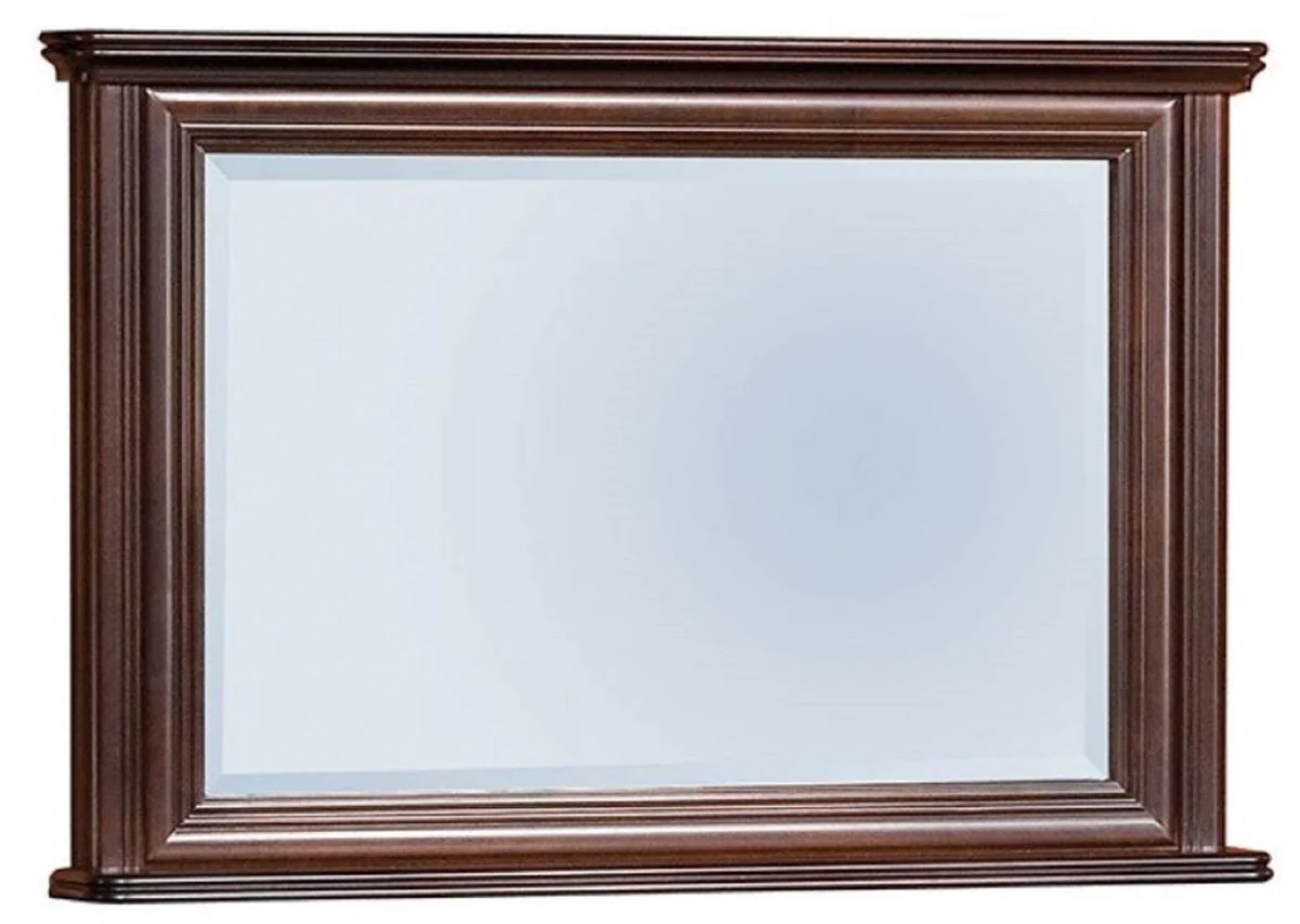 Luxury Art Nouveau mirror dark brown 107 x 12 x H. 71.2 cm - Rectangular solid wood wall mirror - Bedroom mirror - Baroque & Art Nouveau bedroom furniture