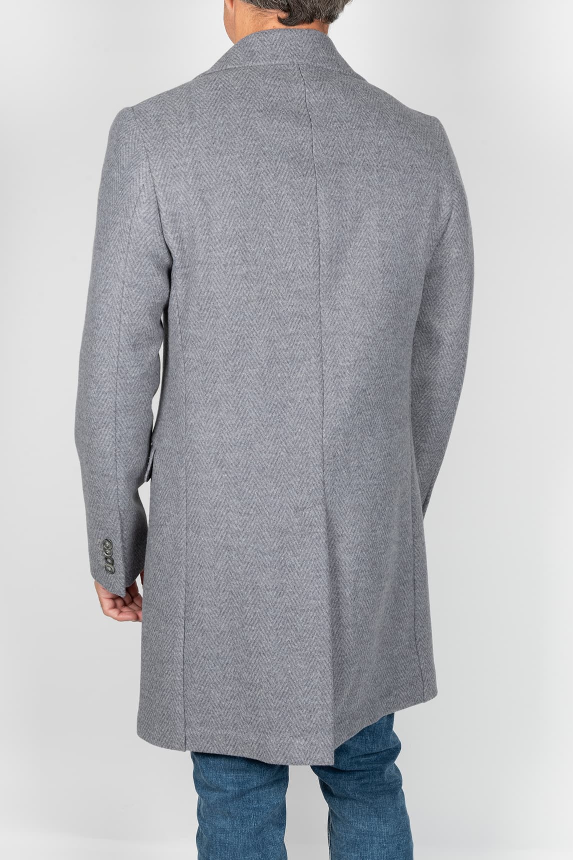 Rivera-Spanien Grauer Fischgrätenmantel