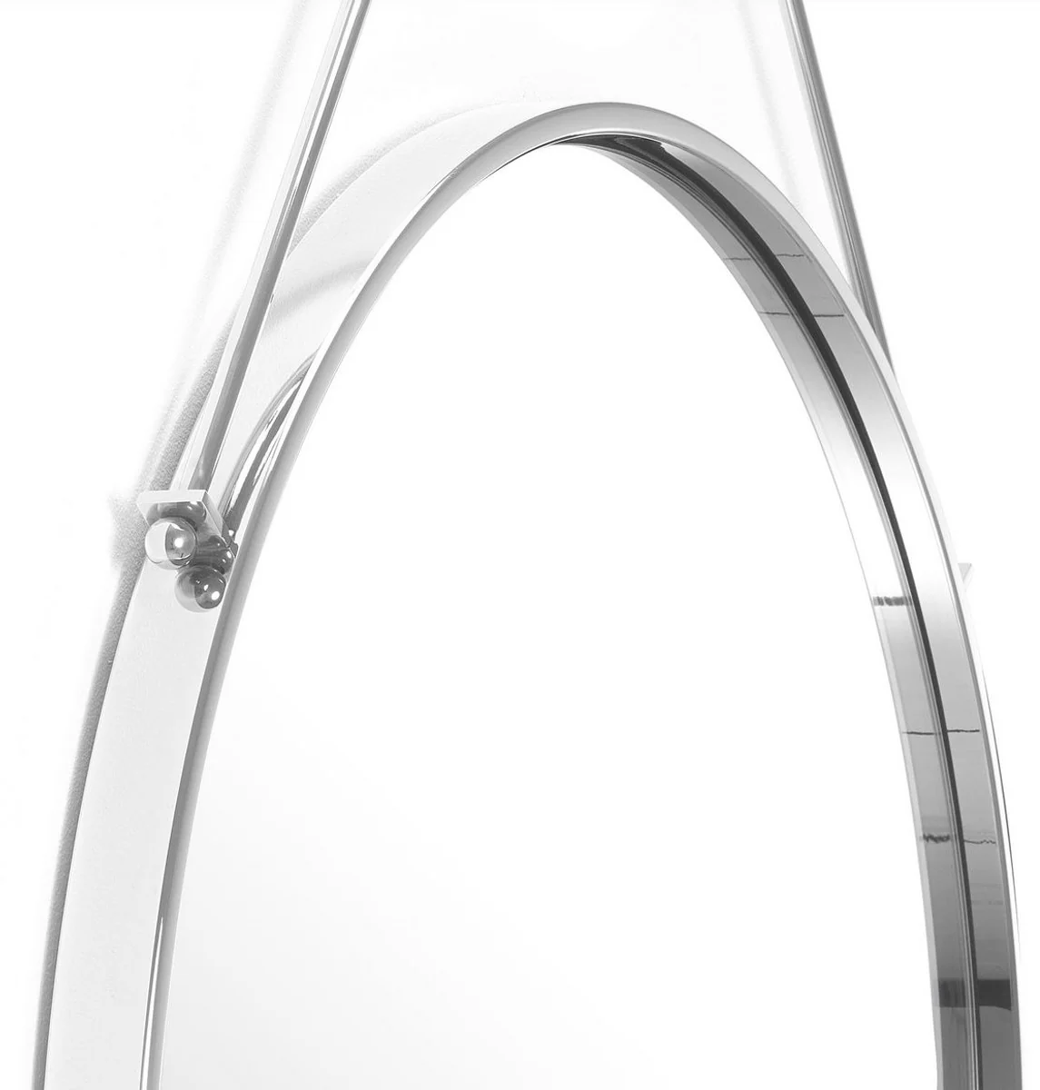 Luxury stainless steel wall mirror silver Ø 65 x 3 x H. 97 cm - cloakroom mirror - living room mirror - bedroom mirror - luxury collection