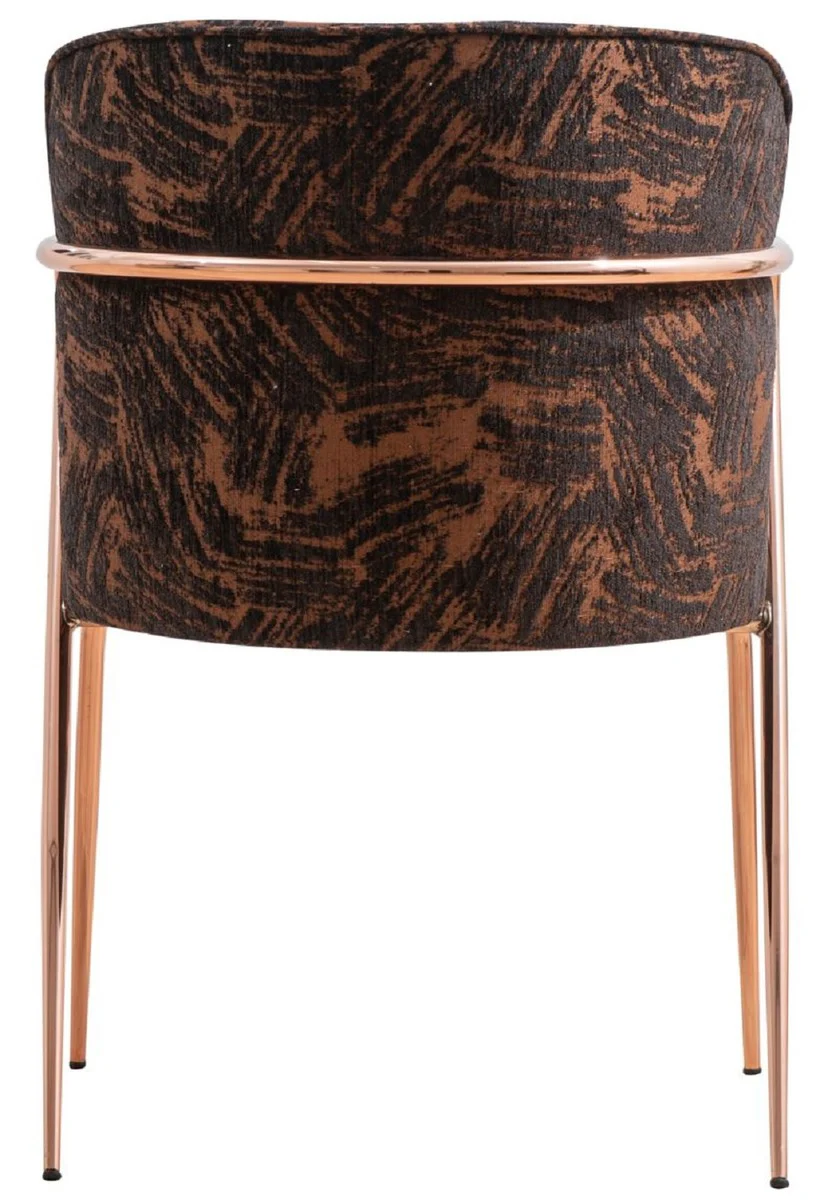 Luxury dining room chair set of 6 with armrests gray / brown / black / copper