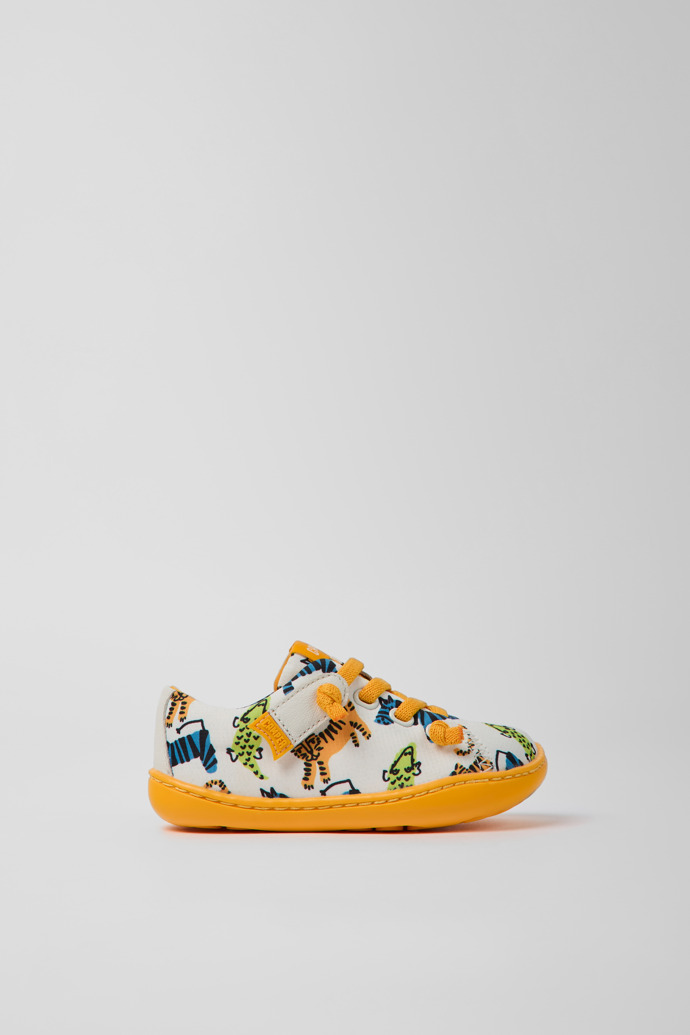 Peu Mehrfarbiger Stoff und Lederschuhe für Kinder