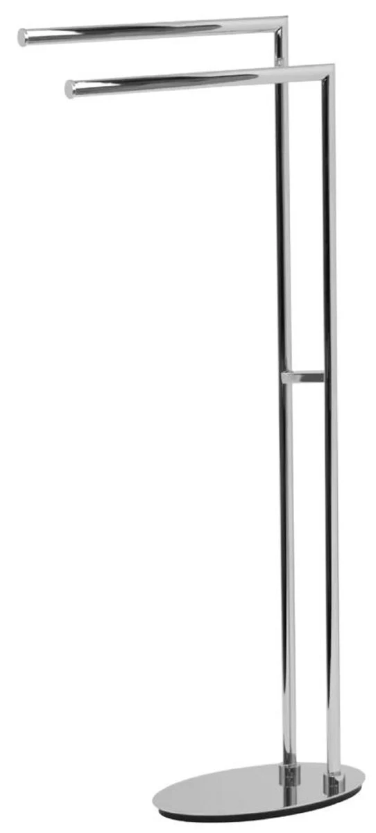 Luxury bathroom towel rack silver 32 x H. 87.5 cm - Freestanding brass towel rack - Bathroom furniture - Hotel furniture - Luxury quality - Made in Italy