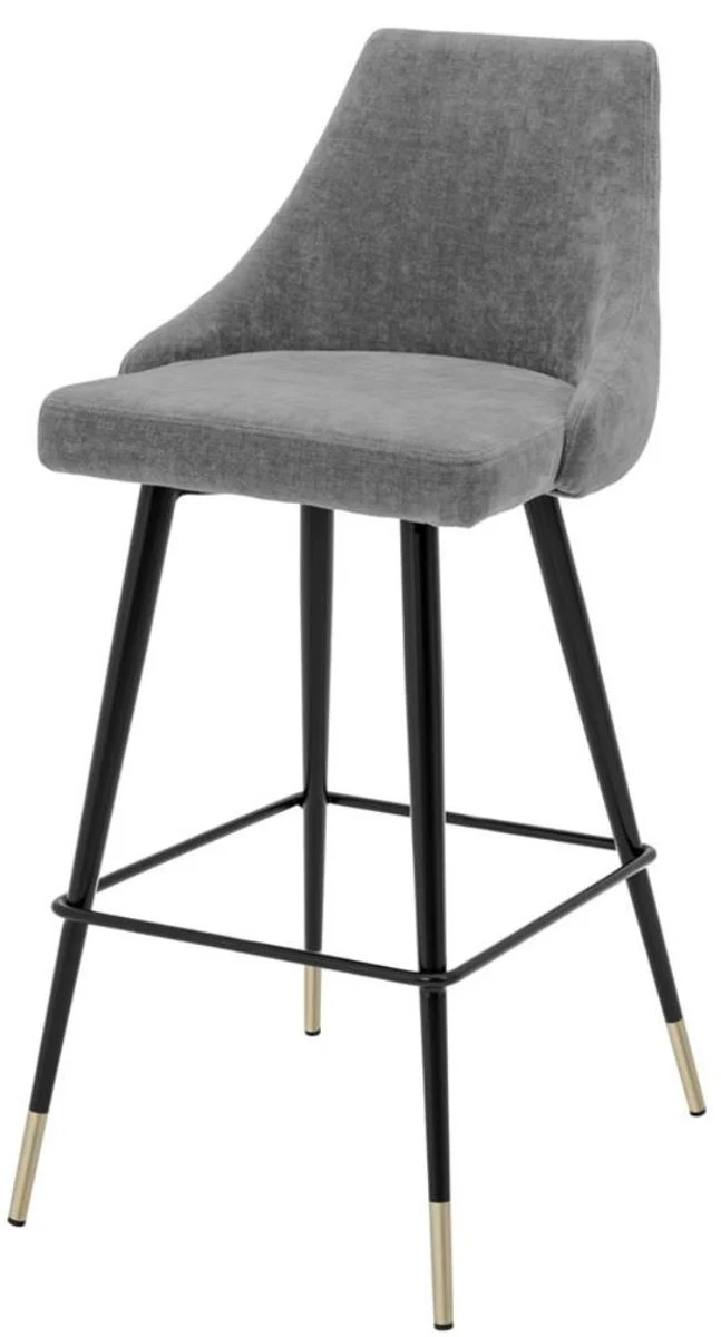 Luxury bar chair gray / black 47 x 52 x H. 101 cm - luxury bar furniture