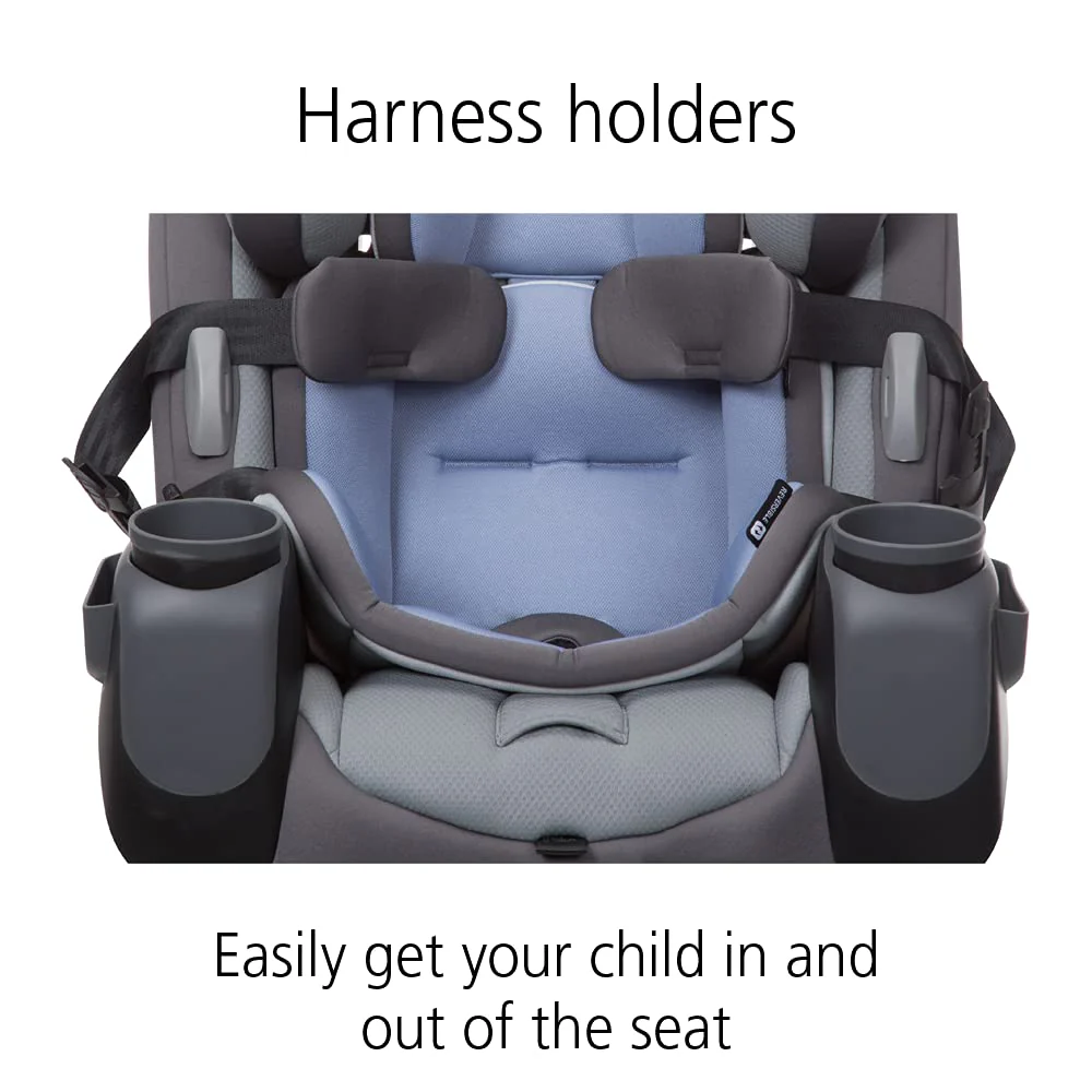 Safety 1st Grow and Go All-in-One Cabrio-Autositz, rückwärtsgerichtet 5–40 Pfund, vorwärtsgerichtet 22–65 Pfund und Gurtpositionierungsverstärker 40–100 Pfund, Carbon Wave