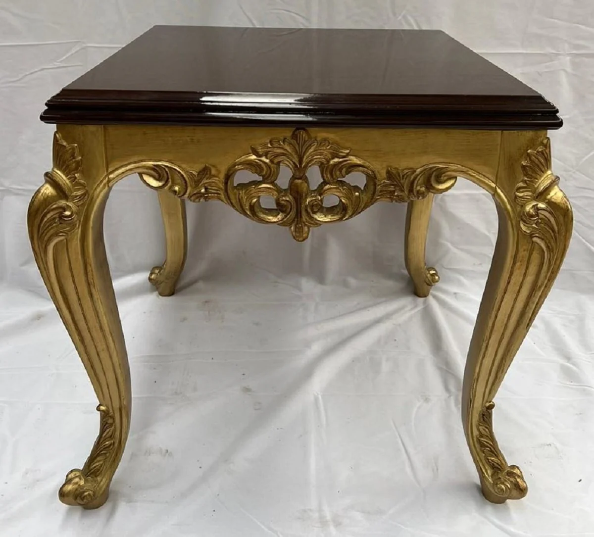 Luxury Baroque Solid Wood Side Table Gold / Brown - Square Table in Baroque Style - Baroque Furniture - Noble & Magnificent