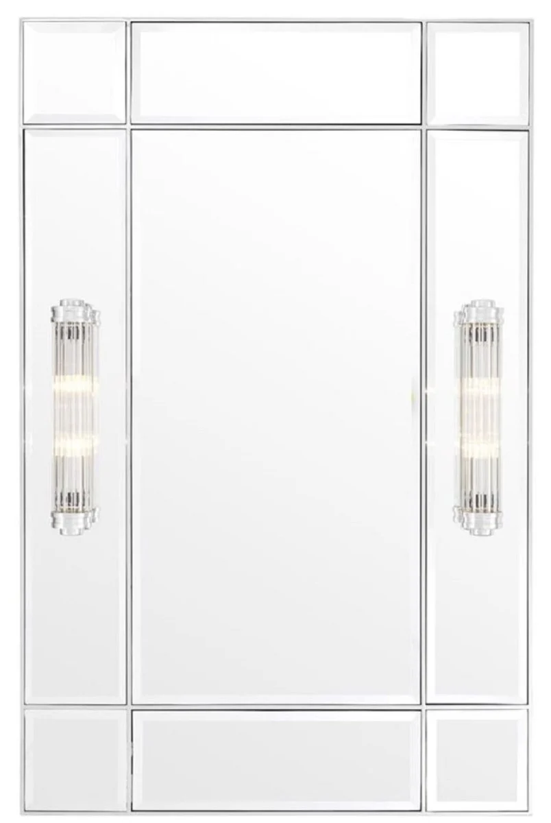 Luxury wall mirror with light silver 90 x 13 x H. 140 cm - luxury quality