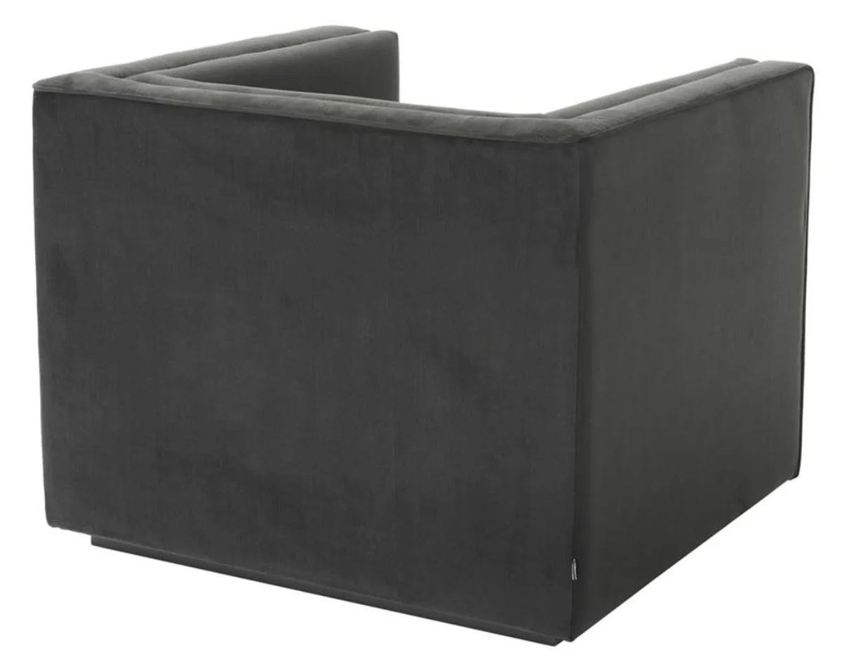 Luxury armchair anthracite gray 92 x 86 x H. 73.5 cm - Luxury living room armchair