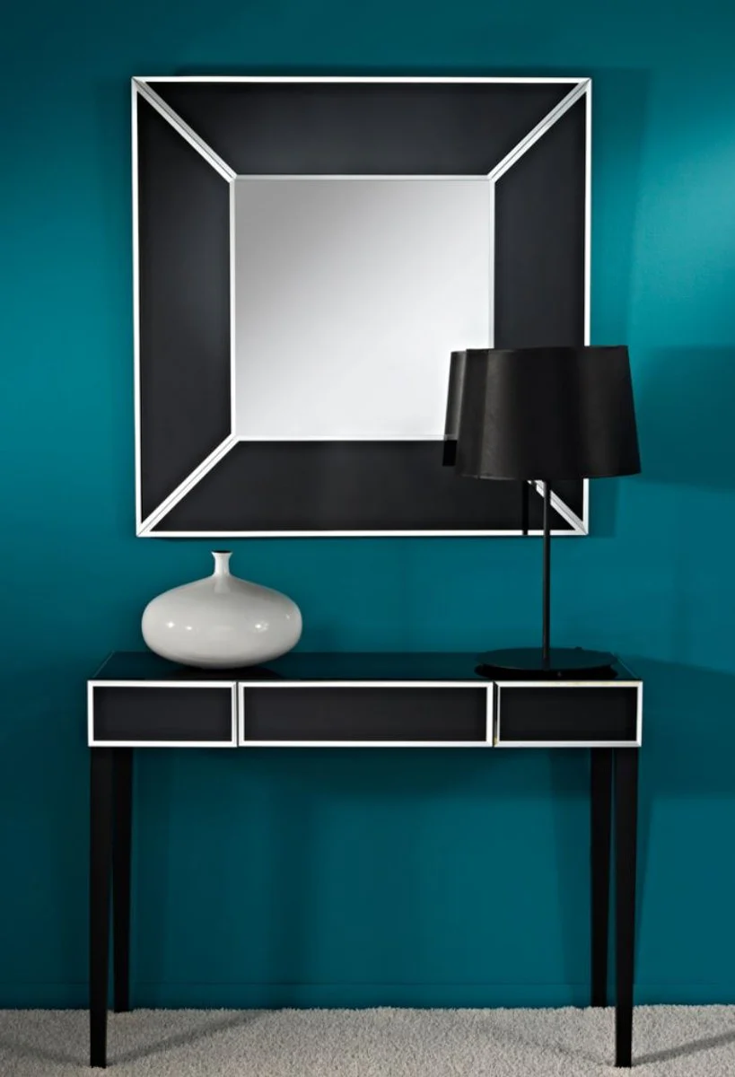 Luxus Spiegel Schwarz 90 x H. 90 cm - Luxus Möbel & Accessoires