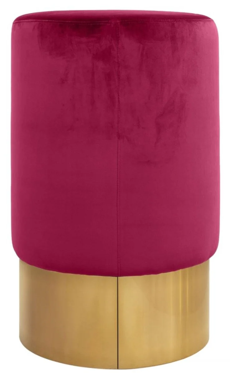 Luxury bar stool raspberry color / gold Ø 46 x H. 76 cm - bar furniture