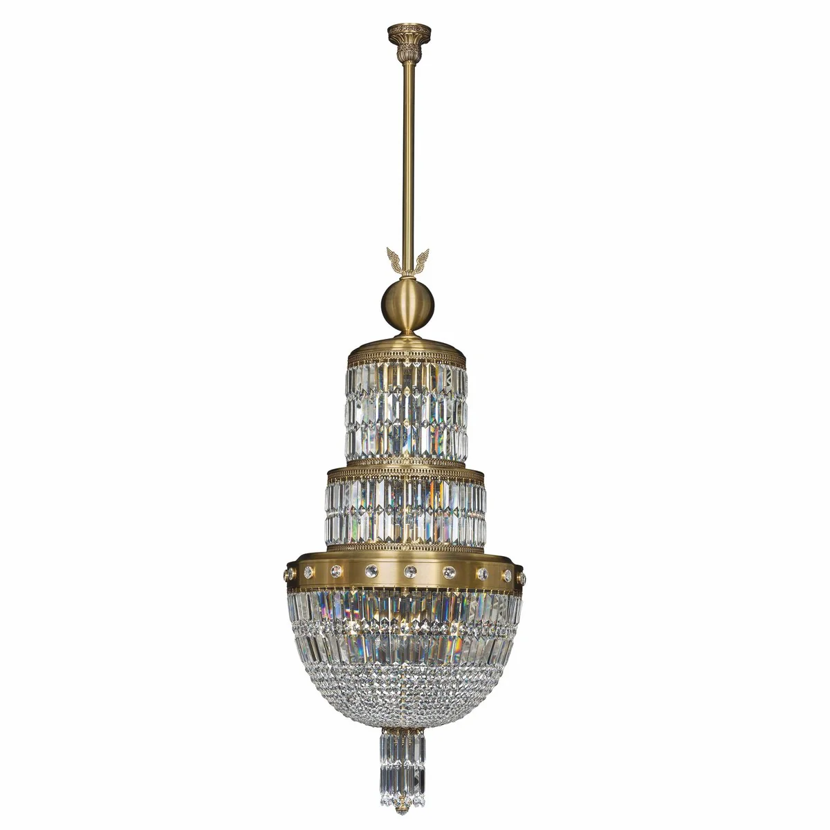Luxury baroque crystal chandelier brass with patina Ø 60 x H. 180 cm