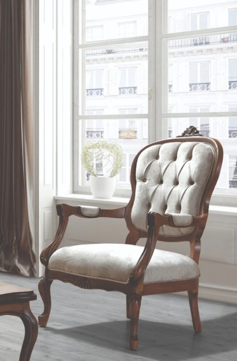 Luxury Baroque Living Room Set Blue / Gray / Brown - 2 Sofas & 2 Armchairs & 1 Coffee Table - Living Room Furniture in Baroque Style - Noble & Magnificent