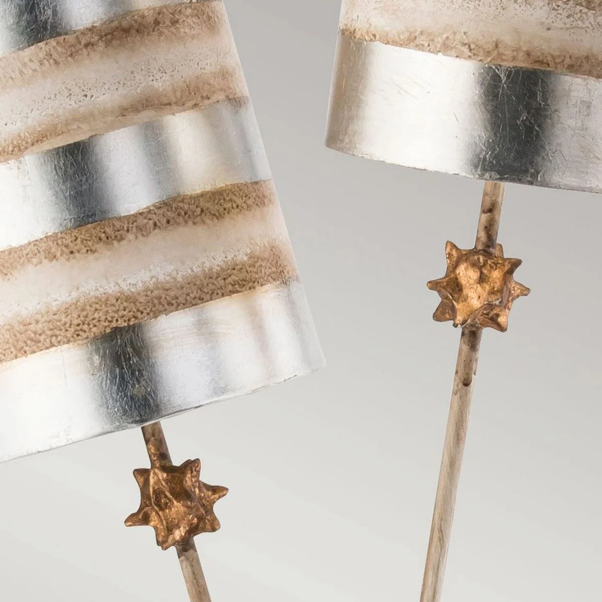 Luxury double table lamp silver / cream H. 102.7 cm - Luxury Lights