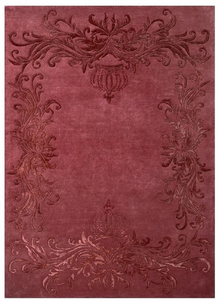 Pompöös by Luxury Baroque Carpet Crown by Harald Glööckler Bordeaux Red 200 x 300 cm