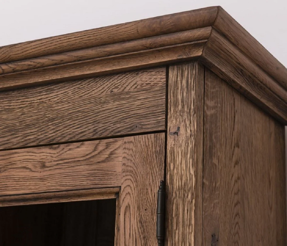 Country house style dining room cabinet dark brown 137 x 50 x H. 197 cm - solid wood kitchen cabinet - dining room furniture in country house style - country house style dining room furnishings