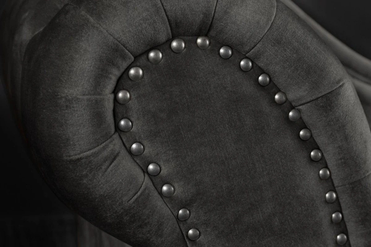 Chesterfield chaise longue dark gray / brown from the house - living room lounger sofa