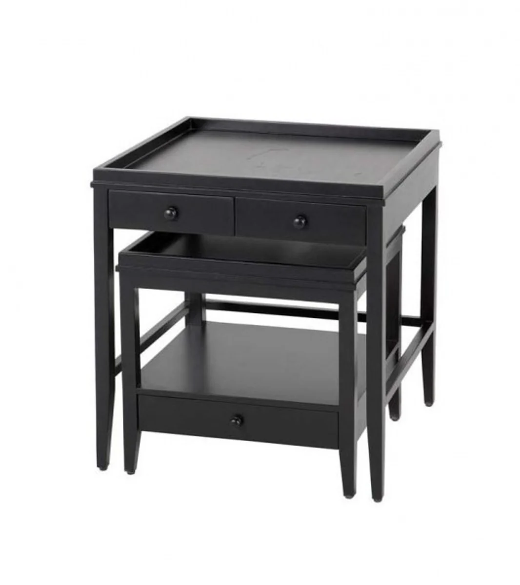 Luxury Art Deco designer mahogany side table set of 2 - luxury quality