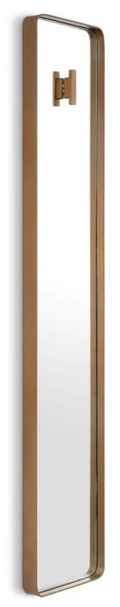 Luxury wall mirror brass 30 x 5 x H. 160 cm - Rectangular mirror with coat hook - Living room mirror - Bedroom mirror - Cloakroom mirror - Luxury furniture - Luxury interior