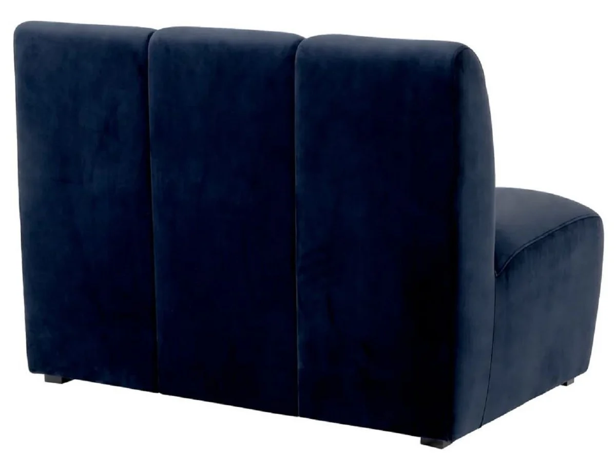 Luxury velvet sofa element midnight blue / black 108.5 x 94.5 x H. 83 cm - Expandable living room sofa - Living room furniture - Luxury furniture