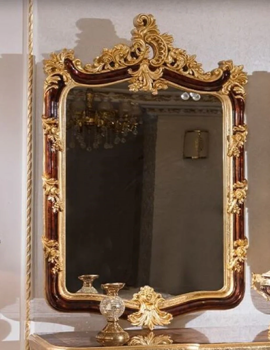Luxury Baroque mirror brown / gold H. 127 cm - Baroque furniture