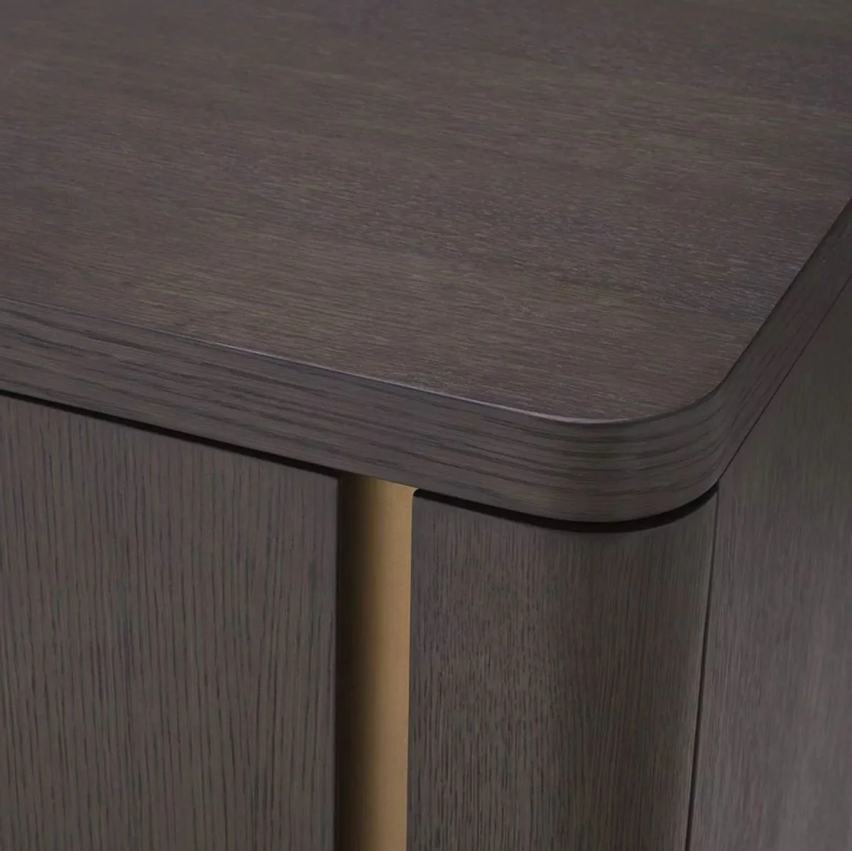 Luxury solid wood chest of drawers with 3 drawers mocha / brass 140 x 52 x H. 95 cm - Bedroom chest of drawers - Bedroom furniture - Luxury furniture - Luxury furnishings - Luxury furniture