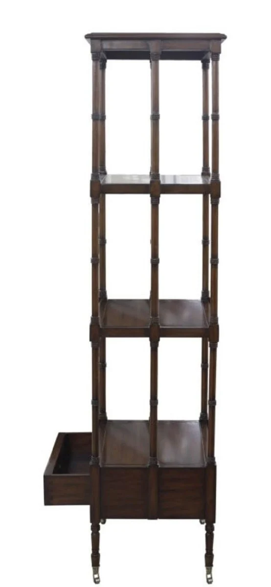 Luxury living room cabinet / shelf cabinet with drawer dark brown 44 x 36 x H. 163 cm - luxury living room furniture