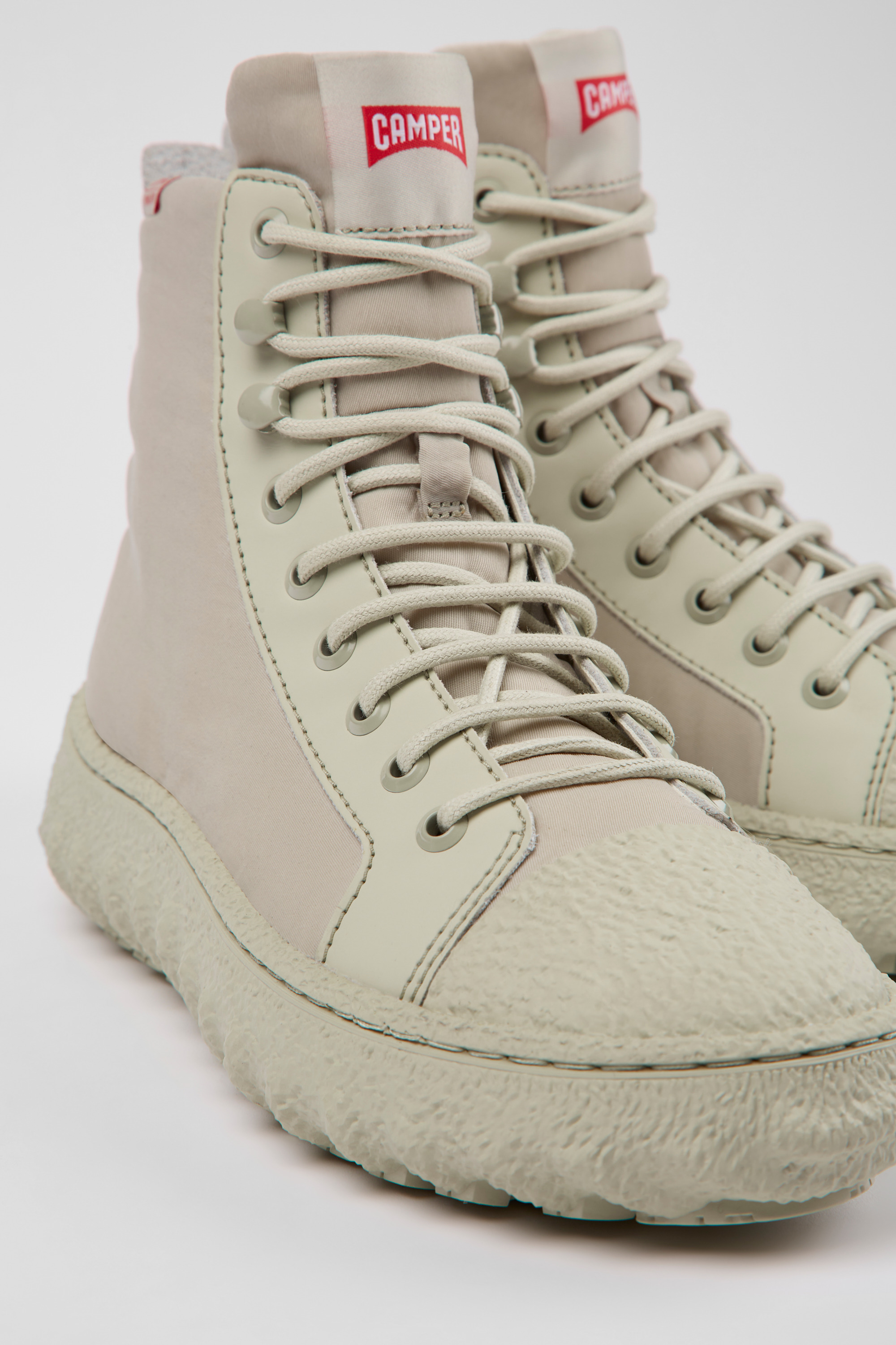 Ground PrimaLoft MICHELIN - Hellgraue Textil- und Lederknöchelstiefel für Damen