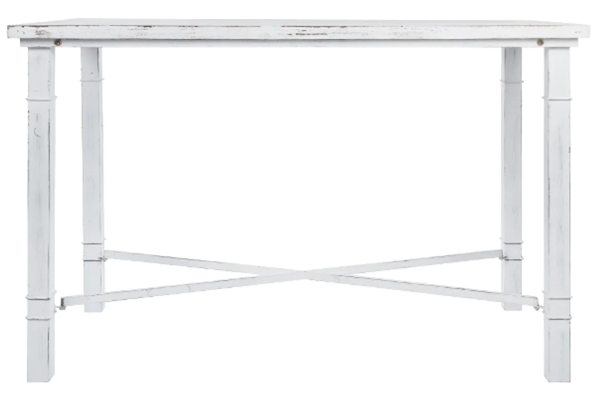 Country house style dining table antique white 100 x 50 x H. 70 cm - Small shabby chic dining room table